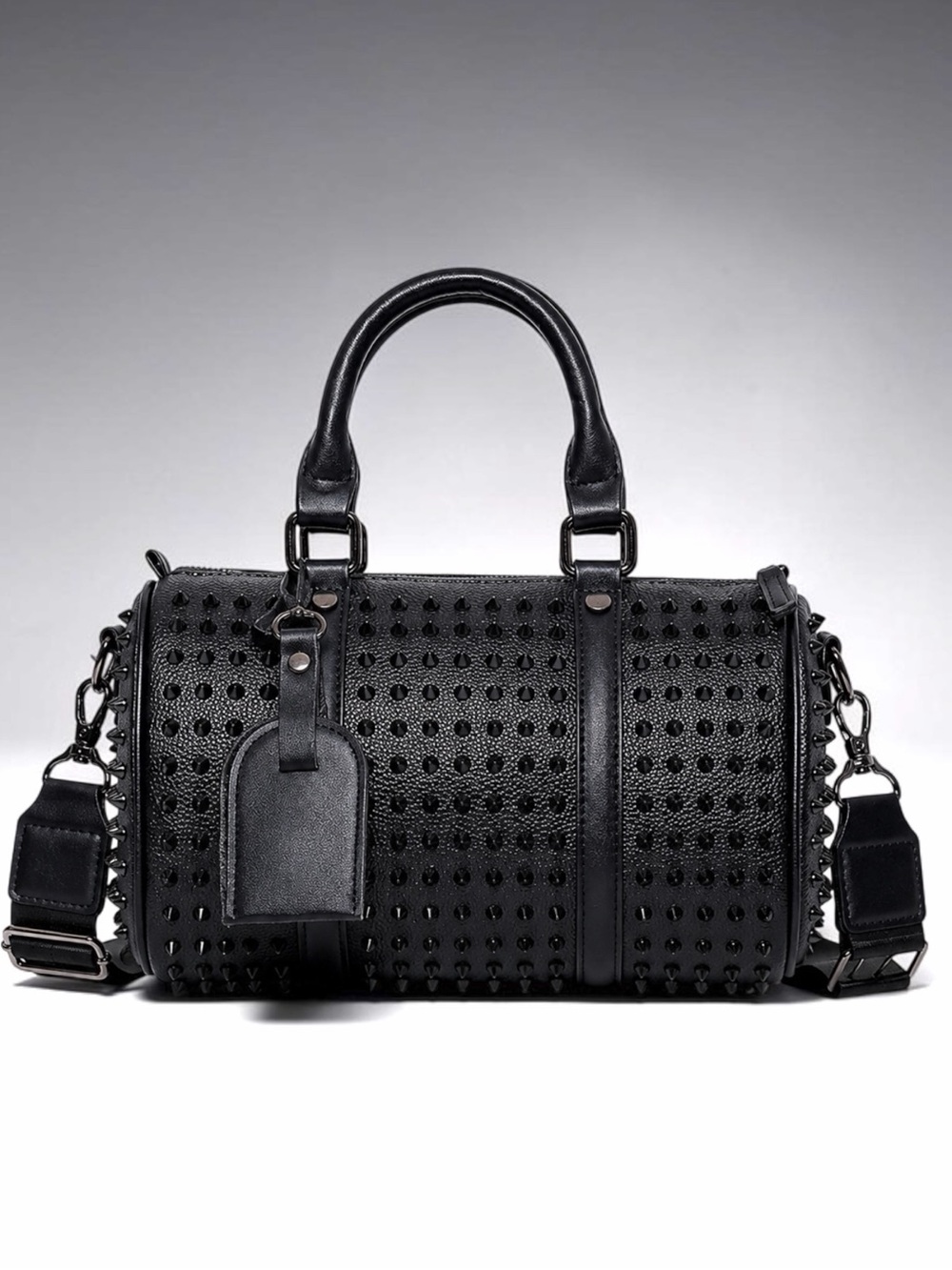 TULX Black Studded Leather Shoulder Crossbody Unisex Bag NWT Luxury Style